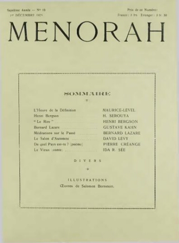 Menorah : L’Illustration Juive Vol.07 N°19 (01 déc. 1928)